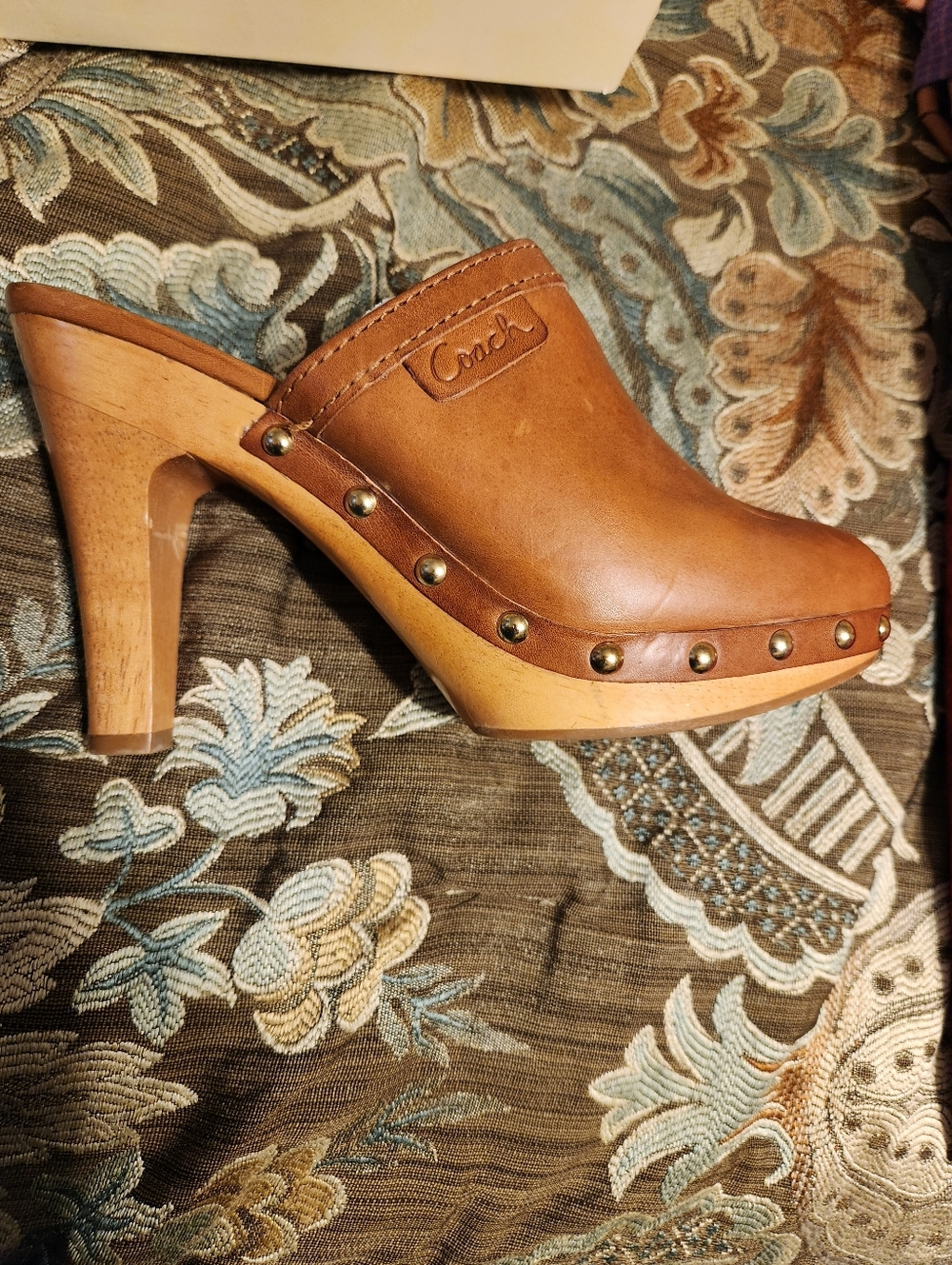Leather Studded Coach Clogs W/Box Size 9 - Picture 3 of 12